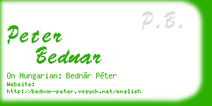 peter bednar business card